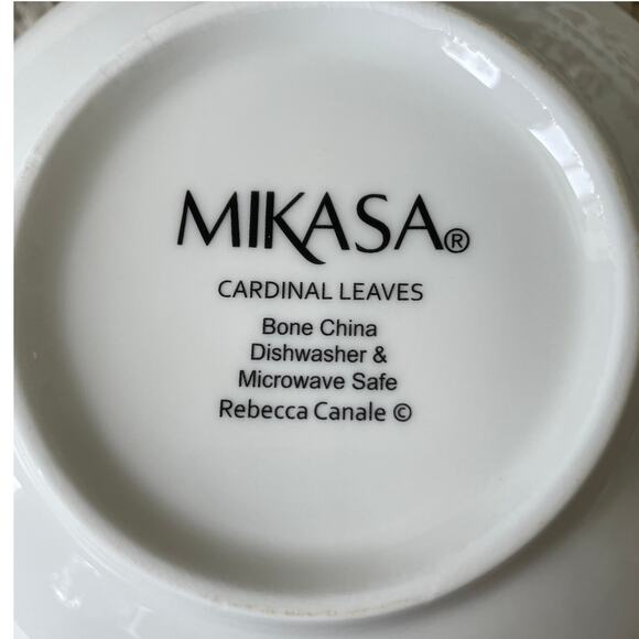 MIKASA Cardinal Leaves Porcelain Bowl 6in Set of 4 All Purpose NEW - Picture 8 of 10